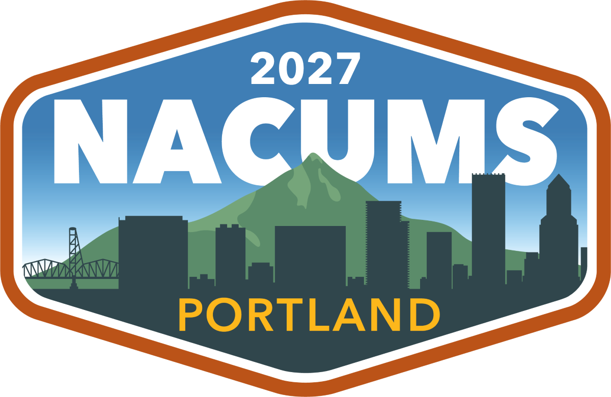 2027 Portland NACUMS Conference Badge with Skyline